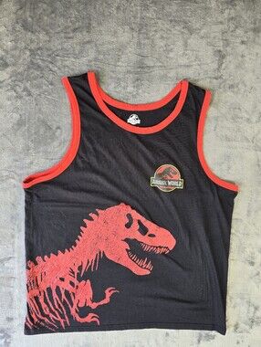 Jurassic World Tank Top Muscle Shirt Size XL Fits Large Universal Studios Black